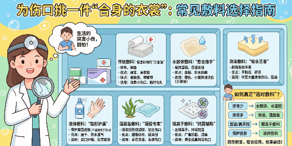 傷口敷料怎么選？一文看懂各種敷料的特性與適用場景